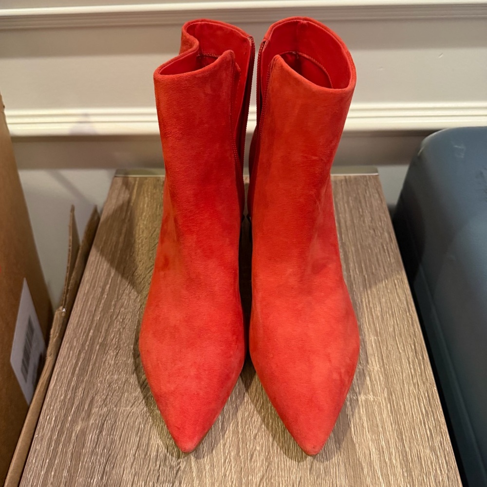 Marc Fisher Vibrant Red Ankle Boots
